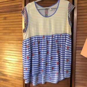 Matilda Jane Yellow & Blue Stripe On My Mind Sz.XL